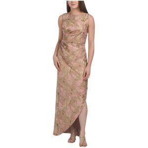 KAY UNGER Felix Sleeveless Jacquard Column Gown